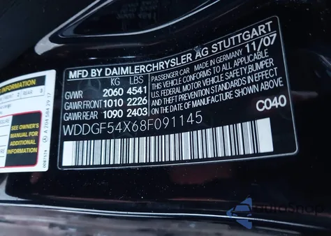 2008 Mercedes-Benz C 300 Luxury/Sport z USA, uszkodzony, nr VIN WDDGF54X68F091145